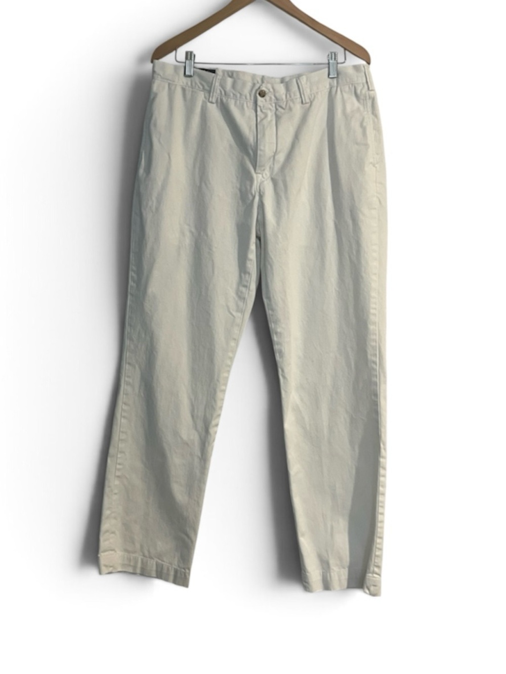 Polo Ralph Lauren Bedford Classic Cotton Twill Chino Pants White Flat Front 36